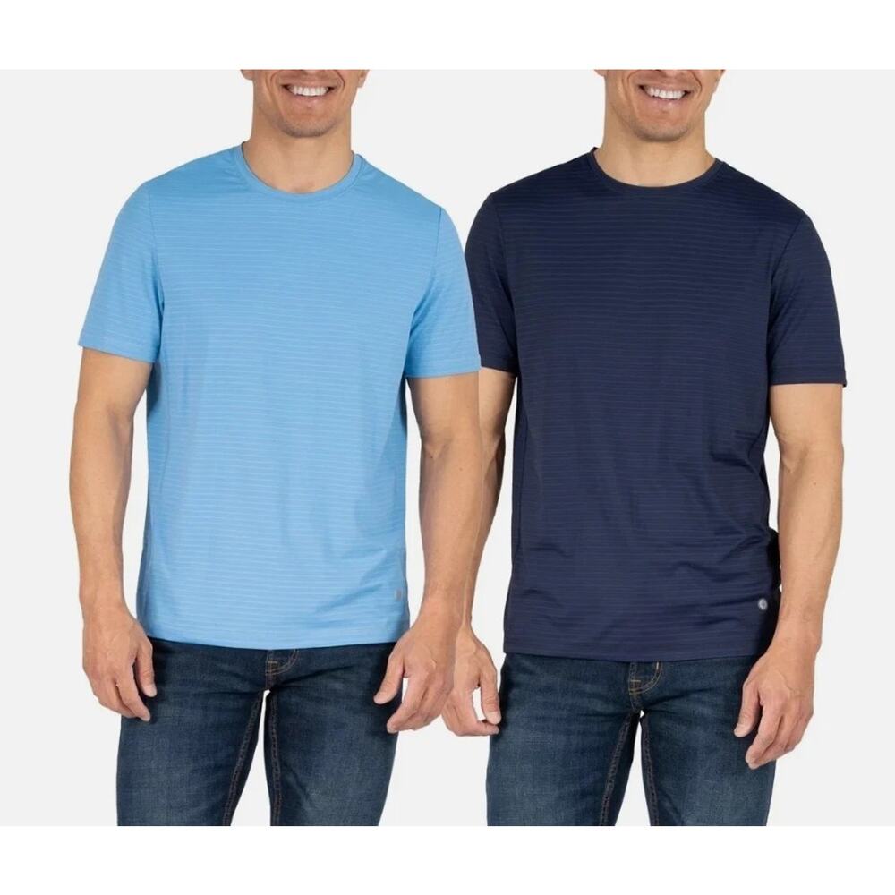 Soybu Men's 2-pack 4-Way Stretch Moisture Wicking Active Tee Dark Blue/Blue 2XL